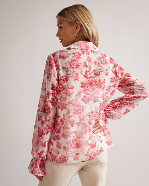 LAURENT-Tops-Ruffle Blouse With Metal Ball Trim- Ted Baker Romania